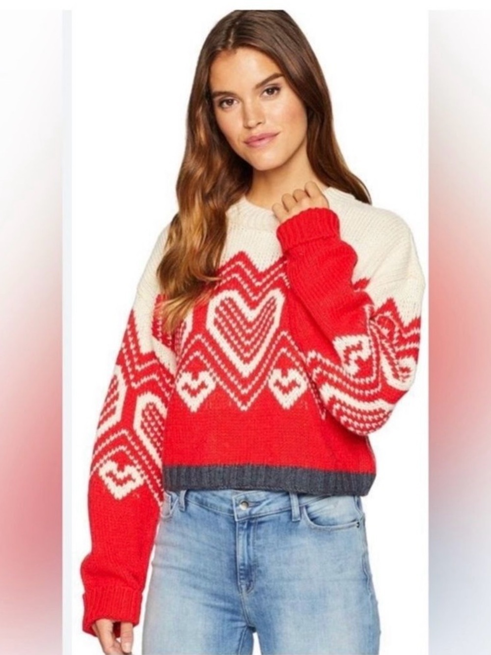 Free People I Heart You Cropped Sweater